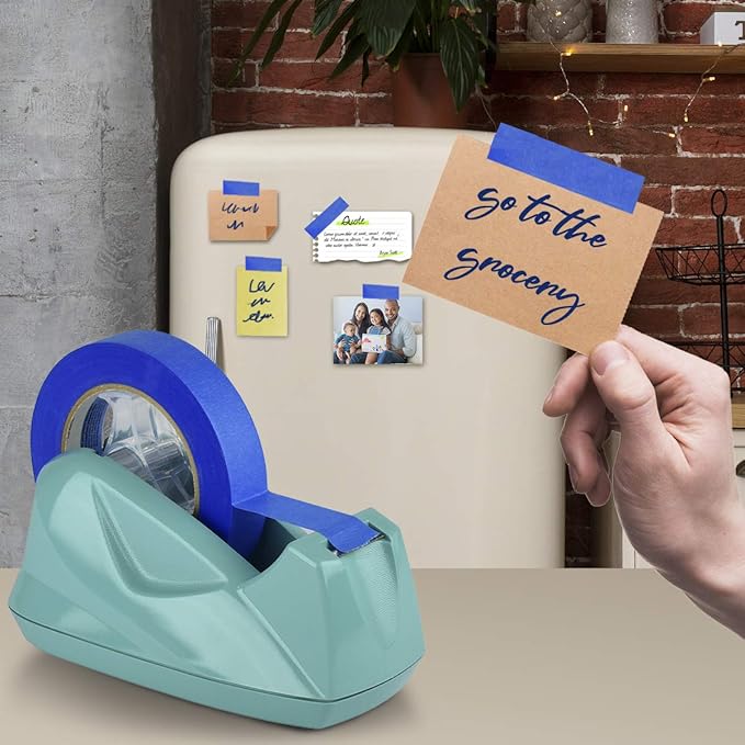 Acrimet Premium Desktop Tape Dispenser Jumbo, Plastic, Non-Skid Base (Heavy Duty) (Solid Green Color)