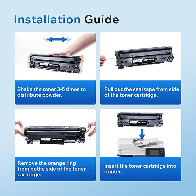 Valuetoner Compatible Toner Cartridge Replacement for HP 35A CB435A for P1006, P1009, P1002, P1003, P1004, P1005 Laser Printer (Black, 4 Pack)