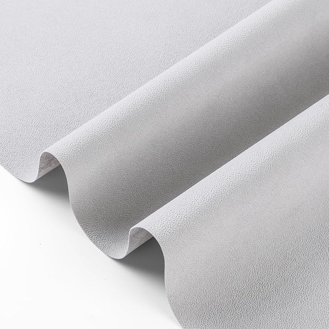 Self Adhesive Grain Velvet Flocking Gray 14.1" x 117" Self Adhesive Felt Fabric, Peel and Stick Velvet Wallpaper Soft Velvet Drawer Liner Velvet Lining for Jewelry Drawer Box Dresser Cabinets Shelve