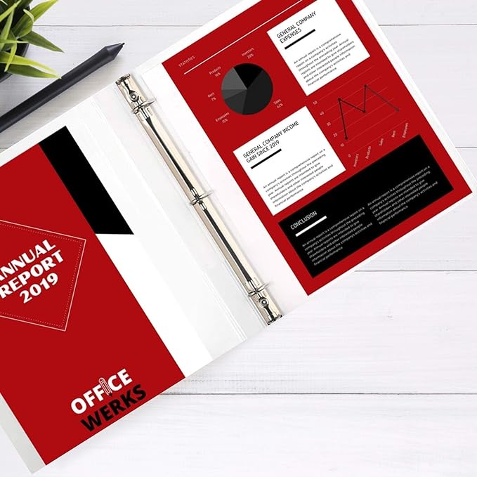 Performore 3 Ring Binder, 2.5" Professional Round Ring, Presentation Folder for Standard Pages with Inside Pockets, Customizable Clear View White Binder (12 Pack) - Ideal for Office Supplies