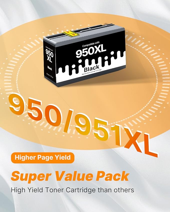 MILEKO Compatible 950XL Ink Cartridge Replacement for HP 950XL 950 XL to use with OfficeJet Pro 8100 8610 8600 8615 8620 8625 276dw 251dw Printer (Black, 1-Pack)