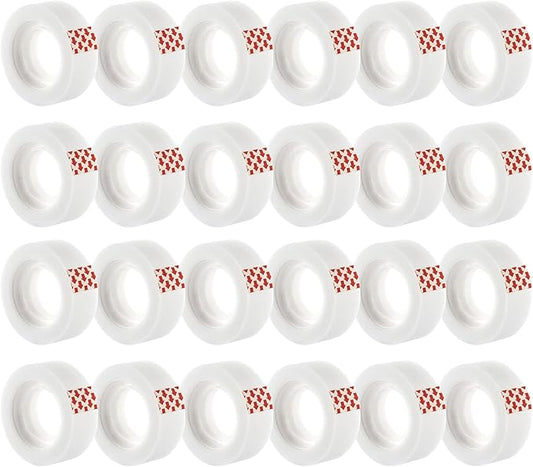 24 Rolls Invisible Tape Refills for Dispenser, Bulk Matte Finish Translucent Tape, 3/4 x 800 Inches, Engineered for Office School Home Repairing Correction and Labeling