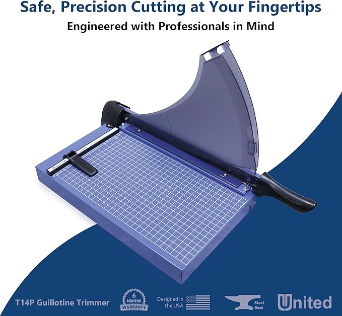 United Office Products T14P Professional Guillotine Paper Trimmer, Sturdy Metal Base, 14" Cut Length, 40 Sheet Capacity, Paper Cutter for Offices, Schools and Crafts