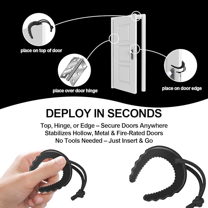 Door Jam for Law Enforcement Secure Entry Tool for Emergency, Delivery, or Construction First Responder Door Stopper Molle Compatible for Police, Firefighters, EMT（6 Pack）