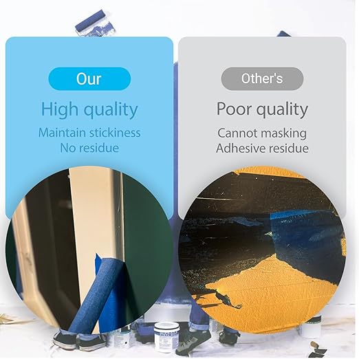 1 Roll,Blue Painters Tape,3inches x 60yards,3D Printing Tape for Laser Cutting,Labeling,3D Printing Bed,Decoration,Wide Masking Tape for Painting,Protect The Wall,No Residue,Removes Easily