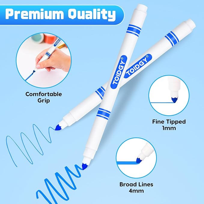 200 PCS Washable Markers for Kids, Colored Markers Bulk for School, Thin Marker Set in 10 Assorting Colors, Fine Line Marker with Conical Tip, Back to School Supplies, Classroom Must Haves