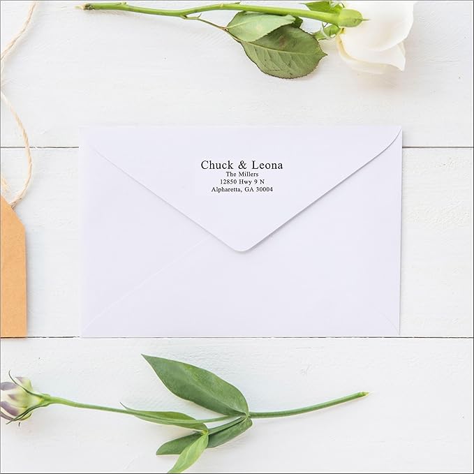 White Address Labels for Business - Personalized Return Address Labels, Custom Mailing Labels, Shipping Stickers for Envelopes and Packages (Serif Font)