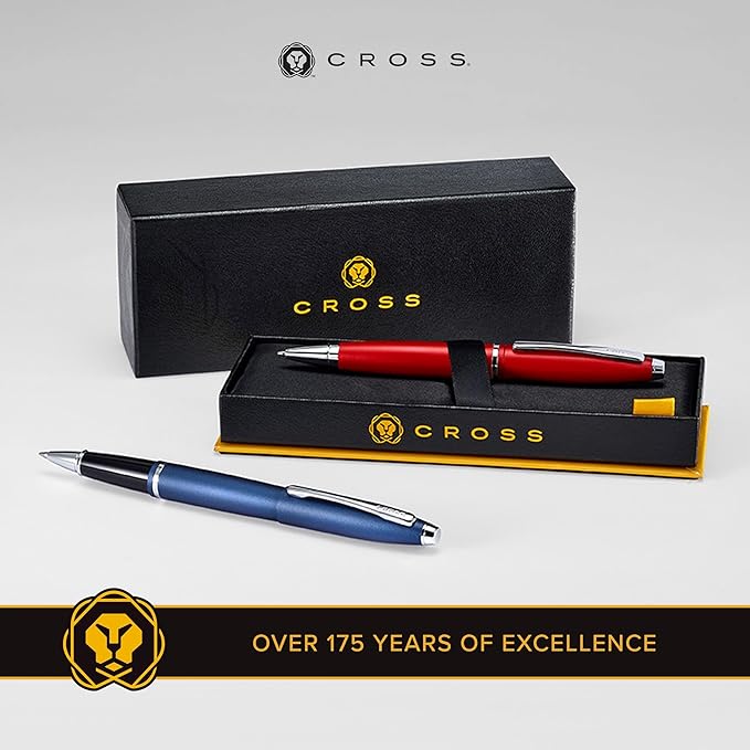 Cross Calais Refillable Ballpoint Pen Presented in a Luxury Gift Box - Medium Point, Black Ink, Matte Gray & Black