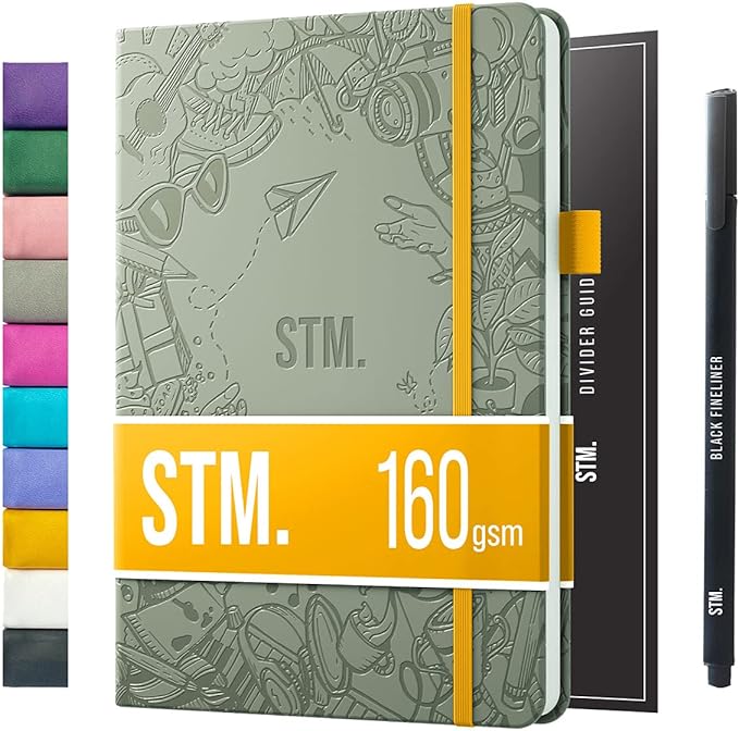 Bullet Dotted Journal Dot Grid Notebook | A5 Daily Journaling Notebooks for Personal Writing, Work, Women | 160gsm Thick Paper, Hard cover, Lay Flat Binding | 5x7 Journals Cuaderno Libretas de apuntes