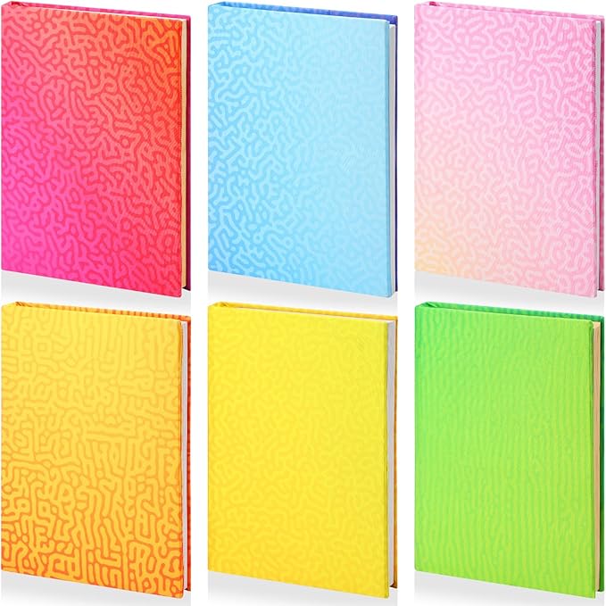 Yexiya 6 Pcs Stretchable Book Cover Jumbo Fabric Book Covers Colorful Pattern Book Protector Washable Reusable Protective Textbook Cover for Hardcover Textbooks up to 9 x 11 in (Funny Pattern)