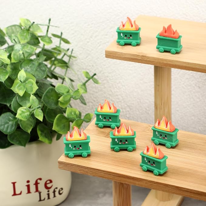 20 Set Resin Dumpster Trash Shape with Fire Gift Team Employee Appreciation Gift Emotional Desk Accessories for Staff Teacher Office Coworker Nurse Medical Volunteer Favor (Green)