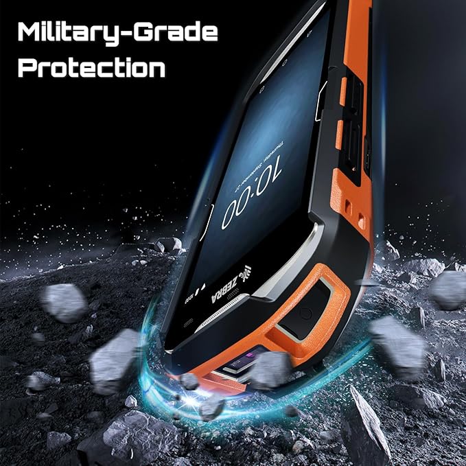 TC51 TC52 TC56 TC57 TC510K Case with Hand Strap - Protective & Ergonomic for Zebra Handheld Barcode Scanners SG-TC5X-EXO1-01 SG-TC5X-EXONHS-01 (Orange)