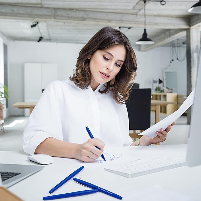 Lelix Felt Tip Pens - 60 Blue Pens, 0.7mm Medium Point, Perfect for Journaling, Writing, Note Taking, Planner, Art, Office & School Supplies