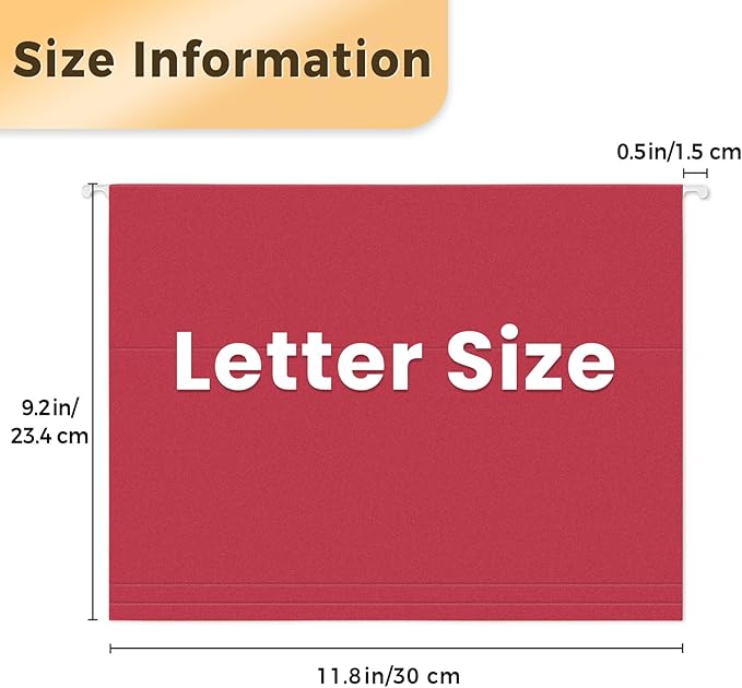 SUNEE Hanging File Folders, 50 Pack Letter Size Hanging File Folders with 1/5-cut Tabs, Stay Organized for Your Home and Office Bulk File, Documents and Paper,10 Assorted Colors