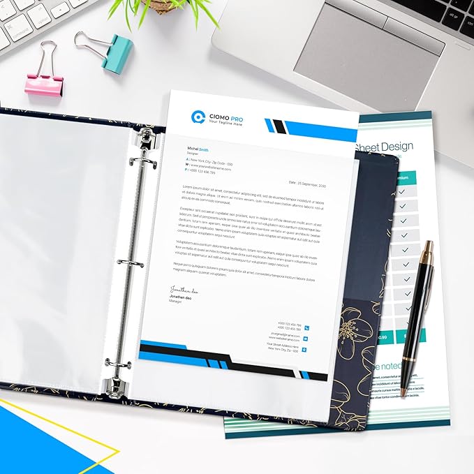 SUNEE Sheet Protectors 500 Packs for 3 Ring Binder, PVC-Free Clear Page Protectors 8.5x11 Inches Plastic Sleeves for Paper, Documents, Photos, Top Loading Binder Sleeves Letter Size