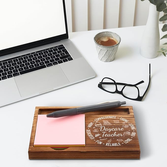 Daycare Teacher Gifts, Daycare Teacher Sticky Note Holder, Daycare Teacher Appreciation Thank You Gifts, Daycare Teacher Office Desk Decor Self-Stick Note Pad Holders GAA8