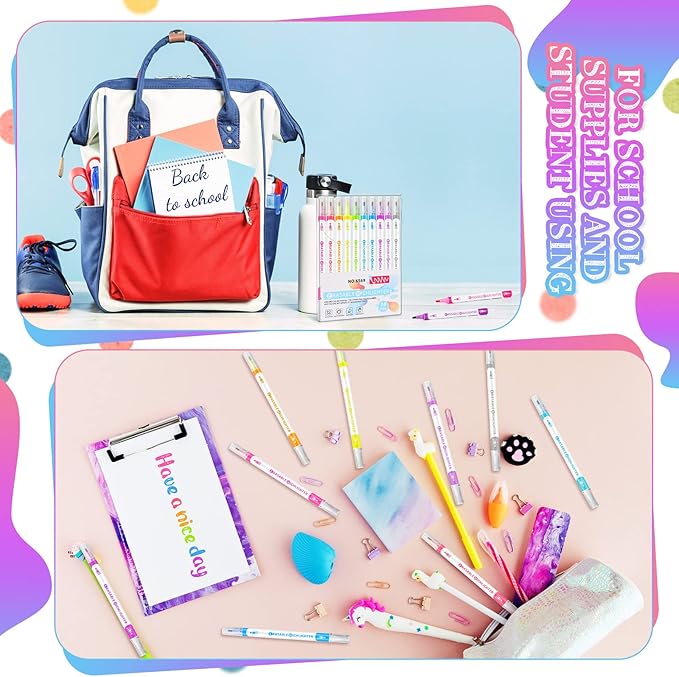 Zhehao 20 Pcs Erasable Highlighters, Smooth Writing Double Head Highlighter for School Office Back to School Supplies Occ Shoebox Gifts