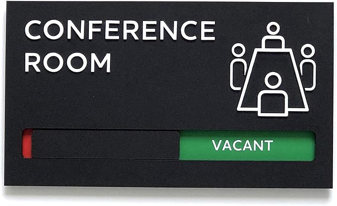 Kubik Letters Premium Conference Room Sign - Do Not Disturb Sign - Meeting in Progress Door Sign - Office Sign - Sign Out - Office Door Sign - Door Signs for Office - Occupied Sign - Do Not Disturb Door Sign