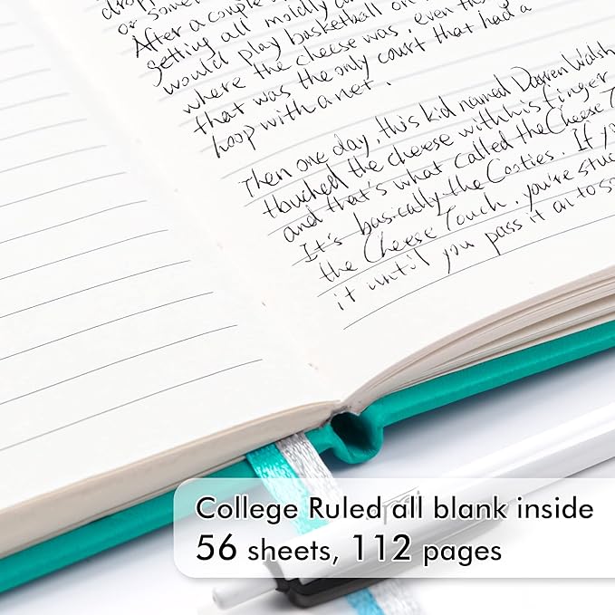 feela 15 Pack Pocket Small Notebooks Bulk, Mini Cute Memo Notepads Hardcover College Ruled Lined Journals with Pen Holder for Women Girls Office School, with 15 Black Pens, 3.5”x 5.5”, A6, Aqua