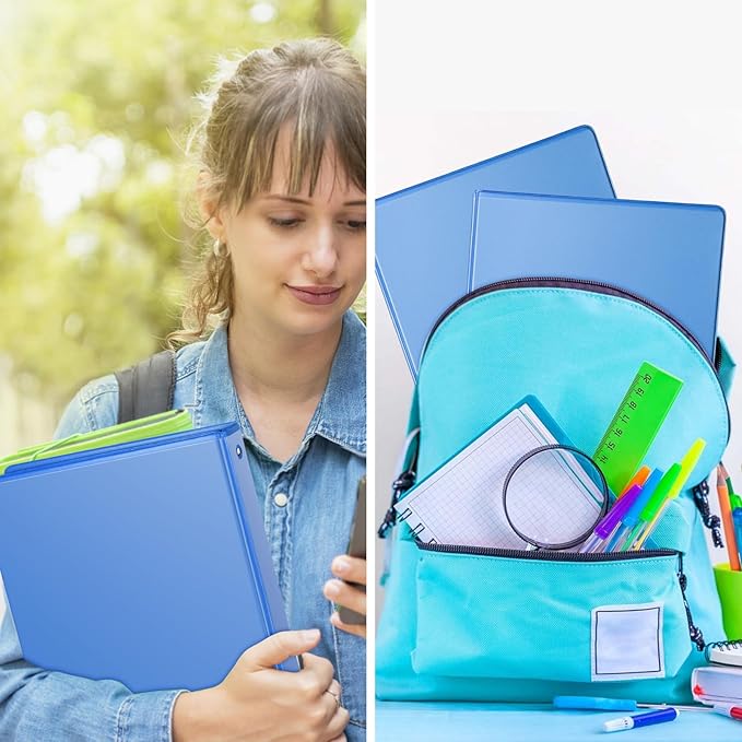 COMIX 3 Ring Binder 1 inch with Clear View Cover, 1" View Binder Holds 200 Sheets of US Letter Size Paper, 6 Pack (Assorted)