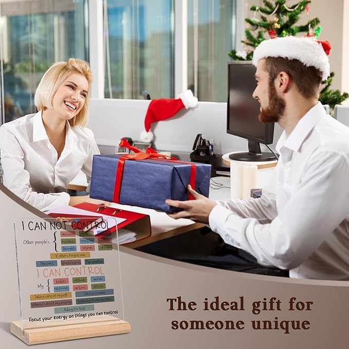 Mental Health Things I Can Control Psychology Motivational Acrylic Plaque Sign, Mental Health Gifts for Student Graduation, Therapist Office Gifts, Inspirational Gift for School Counseling Office Decor for Desk