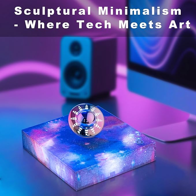 Levitating UFO Lamp - 360° Floating & Automatic rotation with RGB Color-Changing, Silent Magnetic Galaxy Night Light, Cool Tech Gadgets for Bedroom/Office Decor, Unique Gifts for Women/Kids/Teens