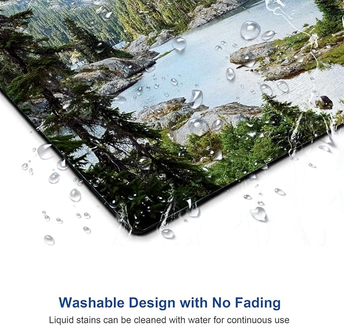 Hokafenle Mouse Pad, Natural Landscape Mouse Pad, Forest Waterfall Mousepad, Premium-Textured Square Waterproof Mouse Mat Non-Slip Rubber Base Mouse Pads for Office Laptop