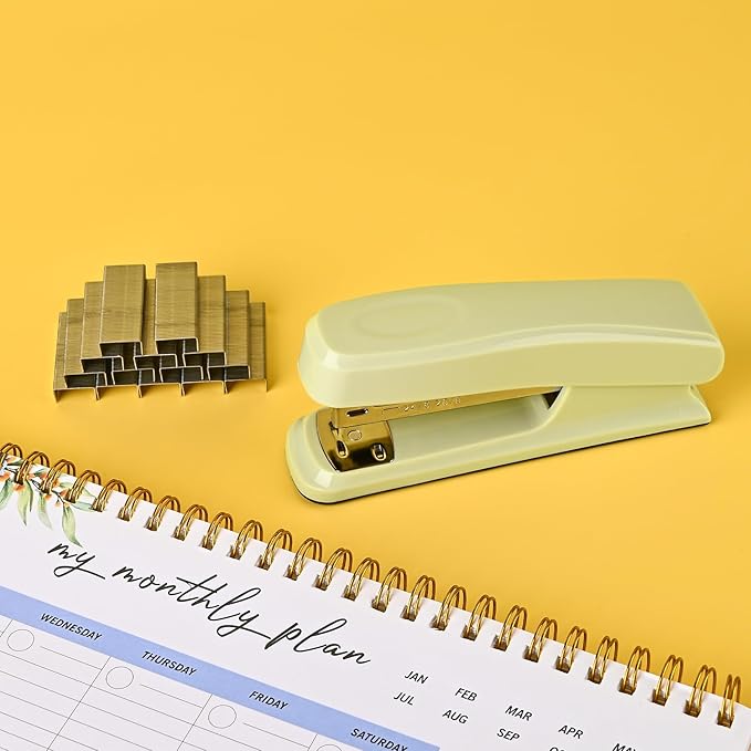 Temiary Staplers for Desk with 2000 Staples Standard, Jam Free, Reduced Effort, Stapler for School Office Home Supplies (Green)