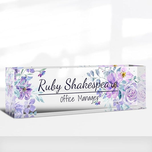 Desk Name Plate Personalized, Custom Name Plate for Desk, Acrylic Desktop Accessories, Office Gift & Decor for Women Men, Teacher Nurse Boss Employee Appreciation Gifts