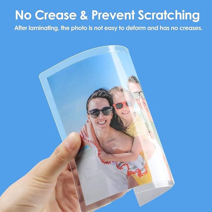 KTRIO 100 Pack Thermal Laminating Sheets 5 Mil, Hold 5 x 7 inch Photo Laminate Pouches for Laminator, Clear Lamination Paper Protection 5.3 x 7.4 inch, Round Corner, Home & Office