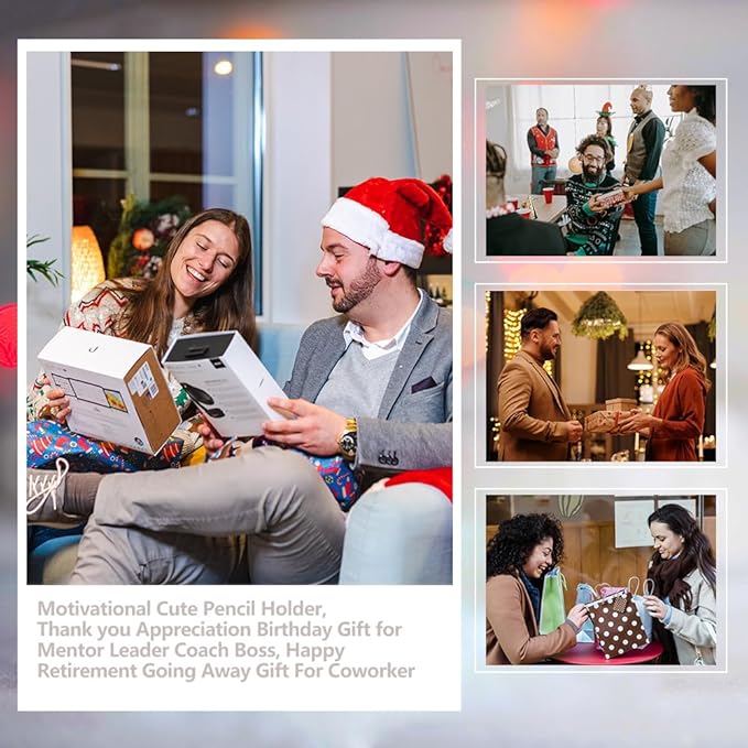 FOKCBOCM Promotion gift for Coworker Leader, Thank you Appreciation Birthday Gift for Mentor Leader Coach Boss, Going Away Gift Retirement Gift for Coworker Boss, Farmhouse Organizer Pen Holder-DBB13