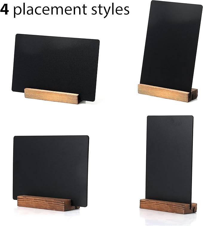 NEWNEWSHOW 8.7x12 Inch Chalkboard Signs, Erasable Message Blackboard Sign with Wood Base for Shop Wedding Kitchen Home Party Decoration (1 Pack 8.7x12)