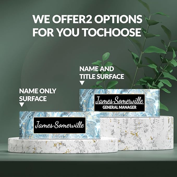 Desk Name Plate Personalized, Custom Name Plate for Desk, Acrylic Desktop Accessories, Office Gift & Decor for Women Men, Teacher Nurse Boss Employee Appreciation Gifts