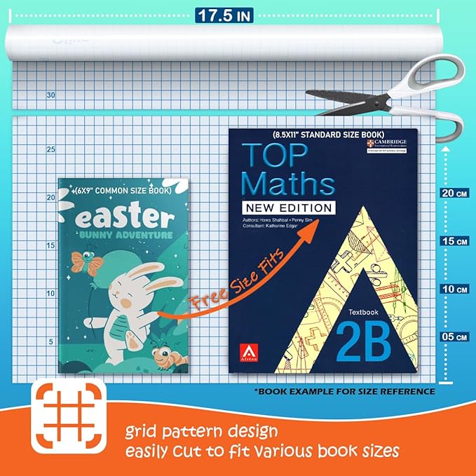 Frosted Clear Contact Paper Roll for Books Crafts, 17.5in x 10ft Sticky Adhesive Clear Plastic Cover Protector Film Liner