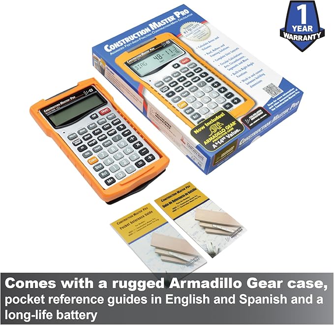 Calculated Industries 4065 Construction Master Pro Advanced Construction Math Feet-inch-Fraction Calculator for Contractors, Estimators, Builders, Framers, Remodelers, Renovators and Carpenters