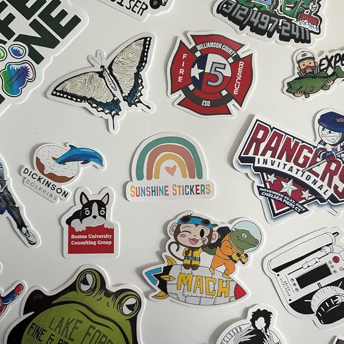 Custom Waterproof Vinyl Stickers with Your Image Photo Text or Logo | Personalized Dishwasher Safe Label for Business Logo