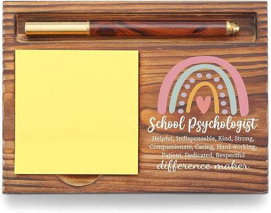 School Psychologist Gifts Sticky Note Holder, School Psych Gift Thank You Appreciation Gifts for School Counselor Therapist Guidance, School Psychology Week Gift Self-Stick Note Pad Holders TZP62