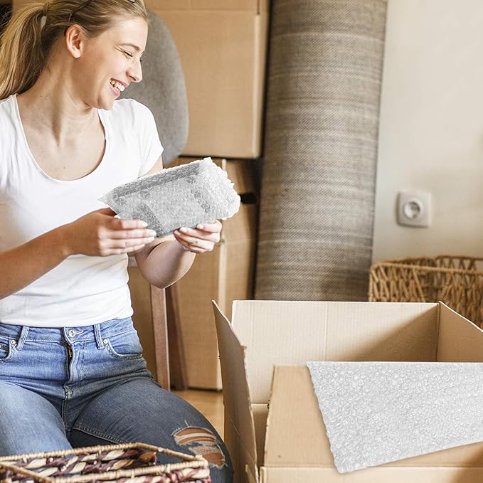 Metronic Bubble Cushioning Wrap 16 Inch x 36 FT, Dense Bubble Packing Air Wrap Clear Bubble Packing Roll for Shipping and Moving Supplies, Perforated Every 12"