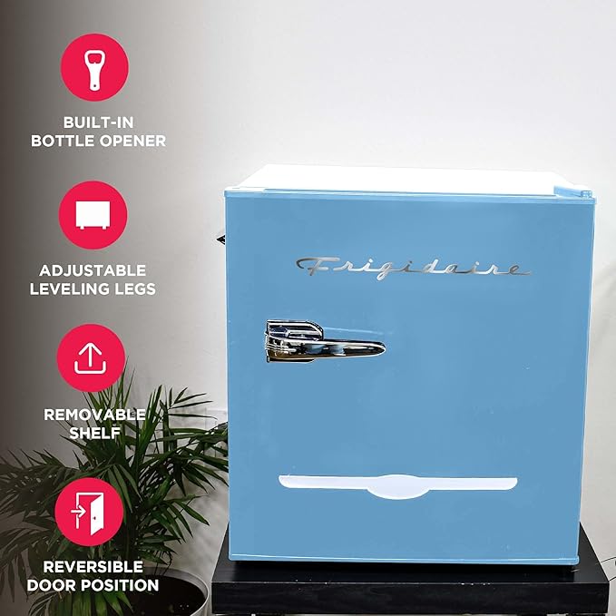 Frigidaire EFR176 1.6 cu. ft. Retro Bar Fridge with Side Bottle Opener (Blue)