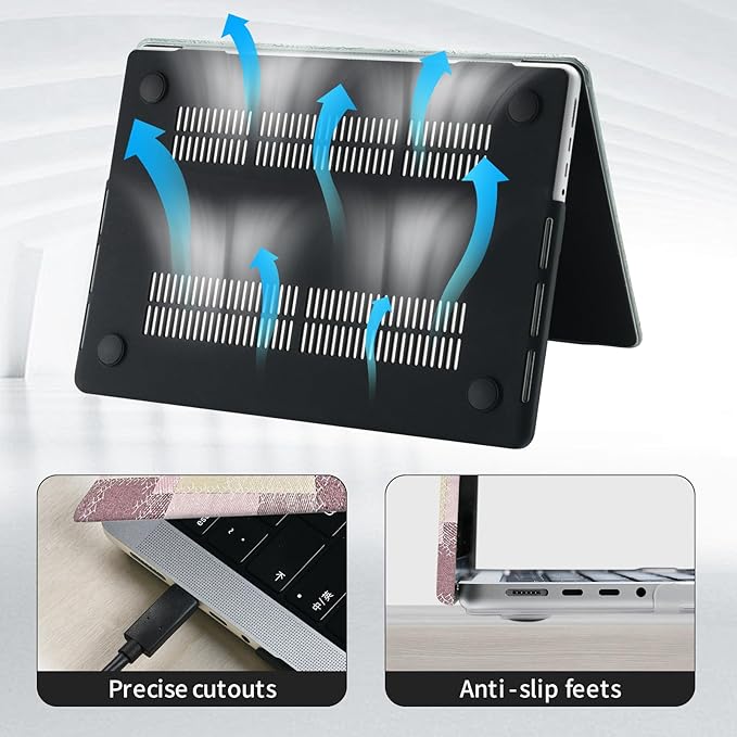 DTangLsm Checkered Case for MacBook Air 13 inch 2025 2024 2023 2022 M4 M3 M2 A3240 A3113 A2681, Checkerboard Grid Textured Leather Hard Shell Cover for MacBook Air 13.6 inch Case & Keyboard Cover,Pink