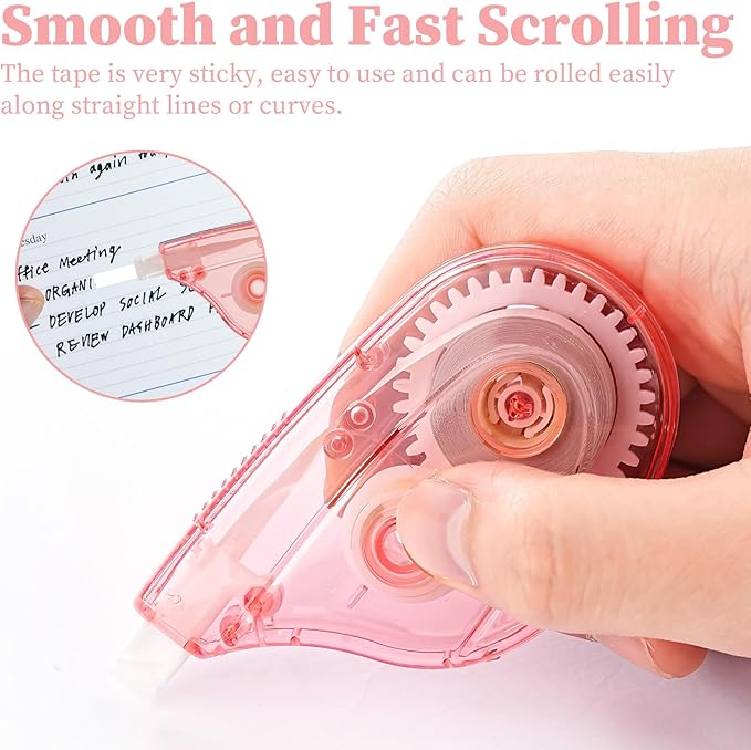 White Correction Tape Whiteout Correction Tape - Easy to Use, Instant Correct Wrong Writing at Anytime, Writing Supplies for Office and School - 12 Packs