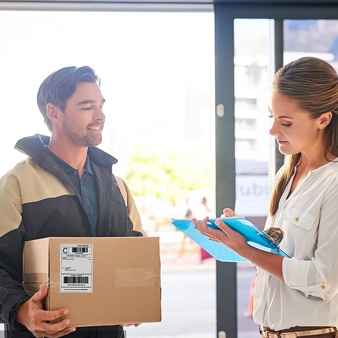 L LIKED 4"x 6" Direct Thermal Labels White Perforated Shipping Labels,250 Labels per Roll,4 Rolls