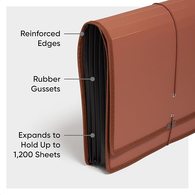 Smead Tuff Premium Poly Wallet, Accordion File Organizer for File Folders, Letter Size, 5-1/4 inch Expansion, Office Supplies, Document Organizer (73788)