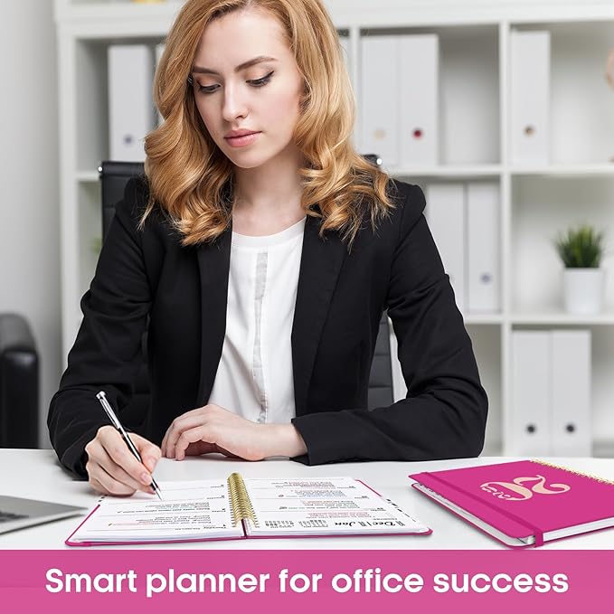 2026 Planner, Weekly and Monthly Calender Planner, Jan 2026 to Dec 2026, Hardcover 2026 Calendar Planner Book with Tabs & Inner Pocket, Office Home School Supplies for Women & Men - A5 (6.3" x 8.5"), Fuchsia Pink