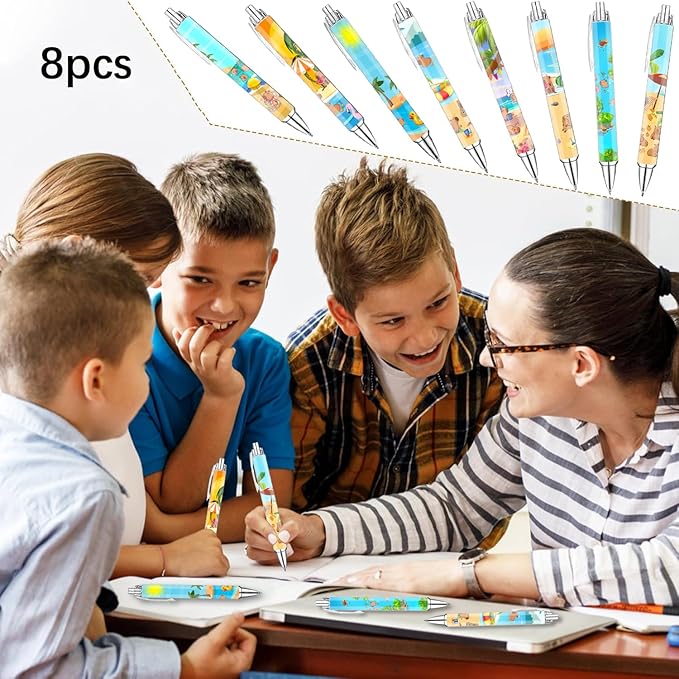 Idealmuzik 8-Pack Capybara Gel Pens – Cute Animal Pens with Unique Capybara Designs, Smooth Writing Ink Pens for School, Office, Journaling, Fun Gift for Kids, Teens & Capybara Lovers