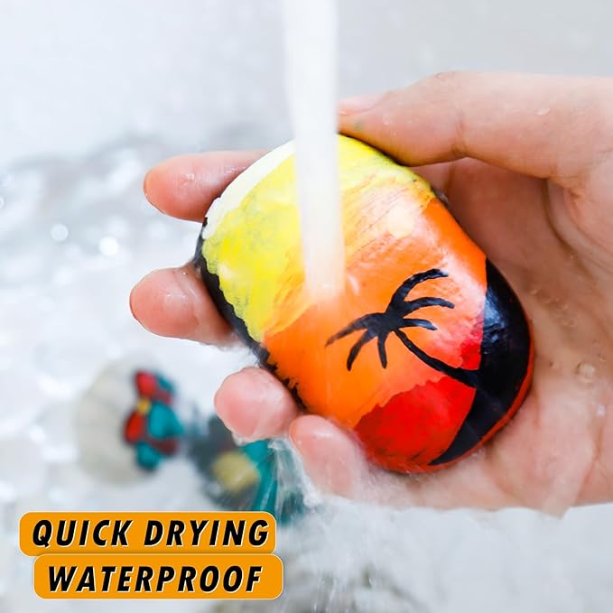 Yellow Paint Markers, 3 Pack Oil-Based Waterproof Quick Dry Permanent Paint Pen Set for Rocks Painting, Wood, Fabric, Plastic, Canvas, Glass, Mugs, Metal, Tire, Stone, DIY Craft