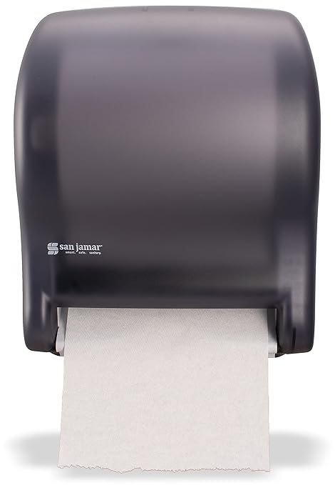 San Jamar Classic Tear-N-Dry Essence Plastic Paper Towel Dispenser, Towel Dispenser for Bathroom, 9.75 X 14.75 X 12.25 Inches, Black Pearl