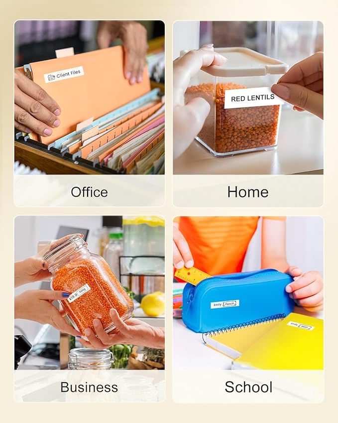 TZe-221 9mm 0.35 Laminated White Tape Replace for Brother P-Touch Label Tape 9 mm TZe Tz Black on White TZe221 AZe-221 for PT-D210 D200 1190 1750 Label Maker Refills 3/8 Inch, 6-Pack