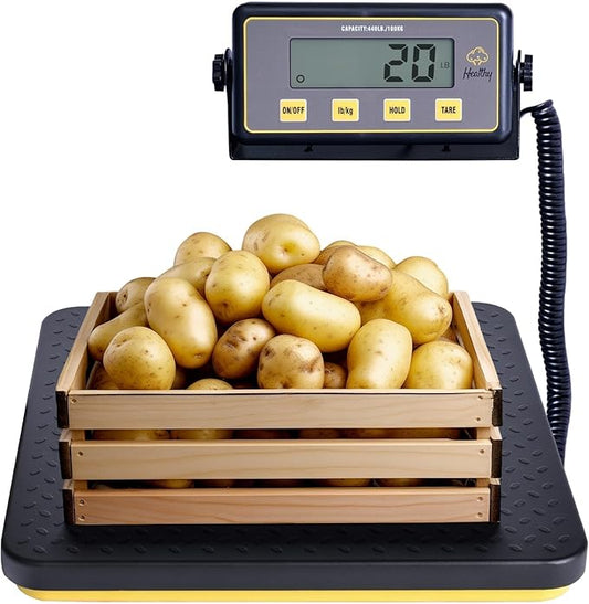 150lbs Commercial Scale Digital Receiving Scale with Anti-Slip Aluminum Platform, High Accuracy Food Scale with Hold/Tare/Auto-Off, Kitchen Scale with LCD Display for Restaurant/Cater