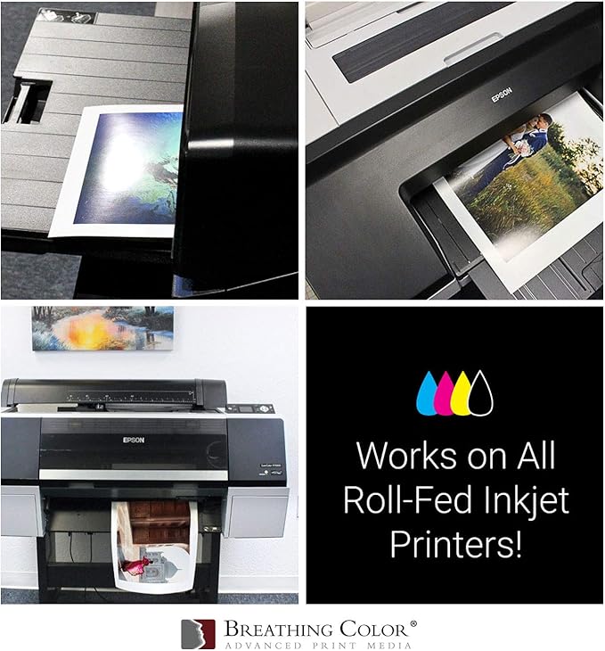 Vibrance Gloss Photo Printer Paper 10 mil 255 gsm Glossy Finish Premium Photo Paper Roll on 3inch Core 17 inches x 100 feet Works with Most Inkjet Printers Including Professional Makes and Models